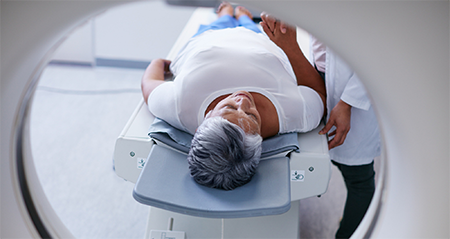 Patient in MRI machine